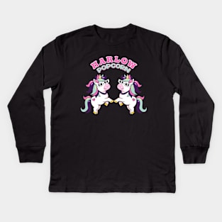 Harlow And Popcorn Funny Popcorn The Pony Kids Long Sleeve T-Shirt